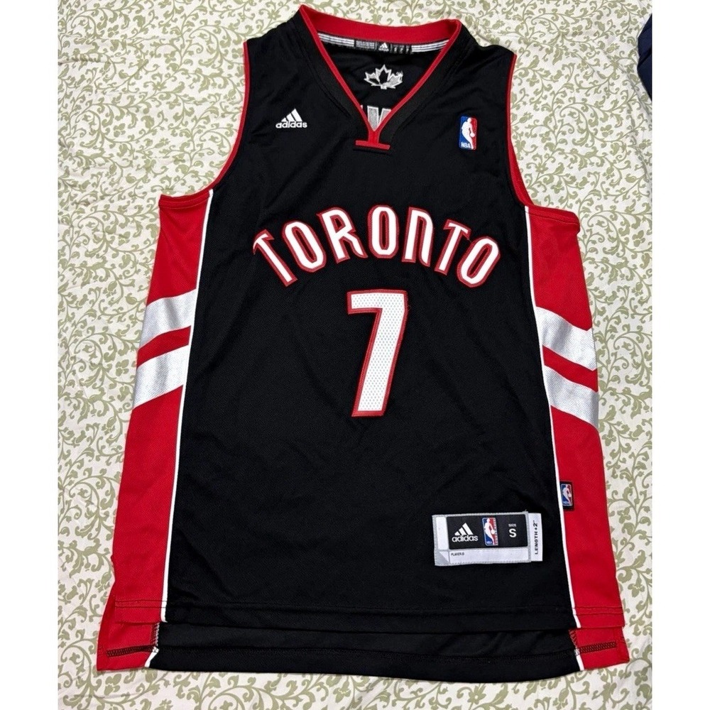 Adidas NBA Toronto Raptors Kyle Lowry 7 Jersey Black Red White Mens Small